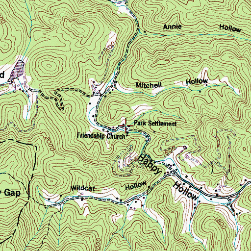 Topographic Map of Park Settlement, TN