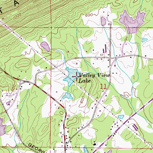 Topographic Map of Valley View Lake Dam, AL