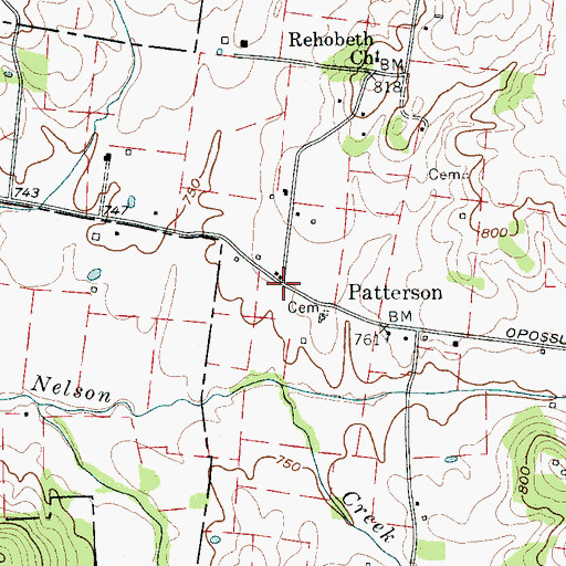 Topographic Map of Patterson, TN