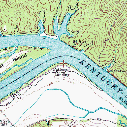 Topographic Map of Patterson Landing, TN