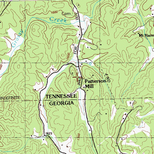 Topographic Map of Patterson Mill, TN