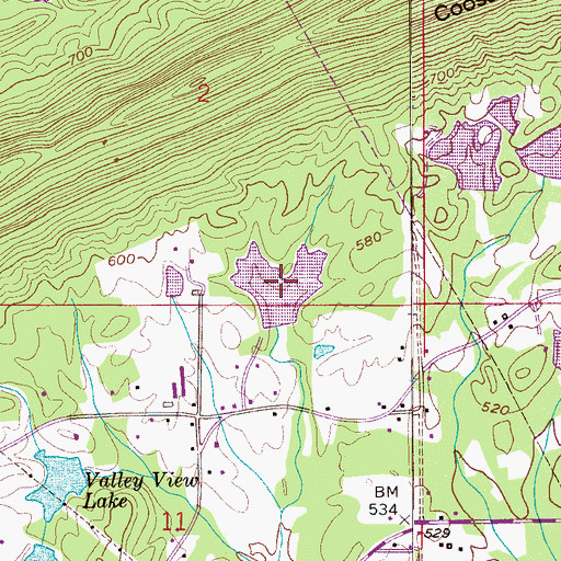 Topographic Map of North Valley View Lake, AL
