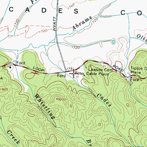 Topographic Map of Peter Cable Place, TN