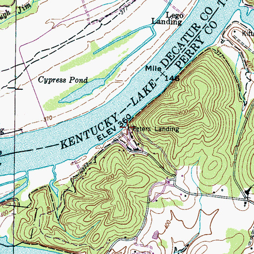 Topographic Map of Peters Landing, TN