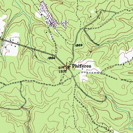 Topographic Map of Phiferes, TN