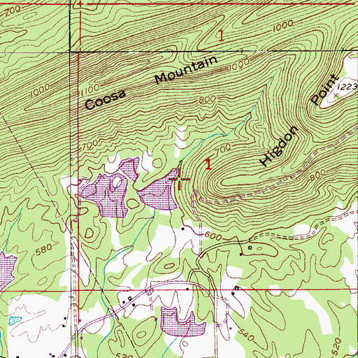 Topographic Map of Ledbetter Lake Dam Number 2, AL