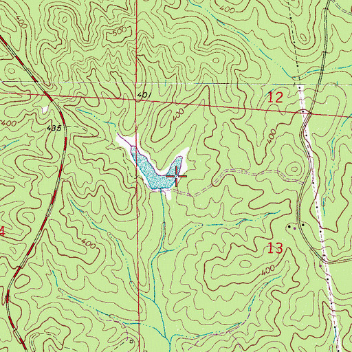 Topographic Map of David Dam, AL