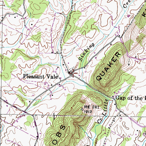 Topographic Map of Pleasant Vale, TN