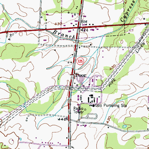 Topographic Map of Poor, TN