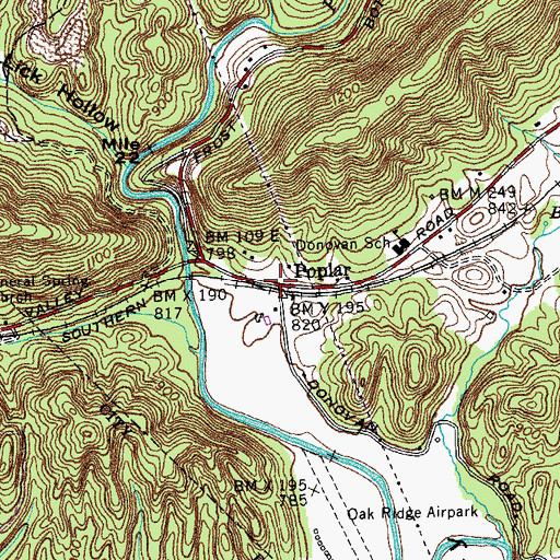 Topographic Map of Poplar, TN