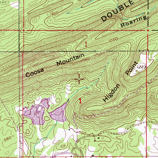 Topographic Map of Ledbetter Lake Dam Number 1, AL