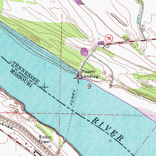 Topographic Map of Powell Landing, TN
