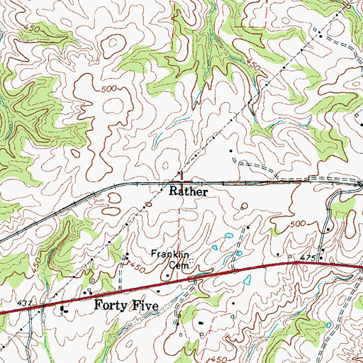 Topographic Map of Rather, TN