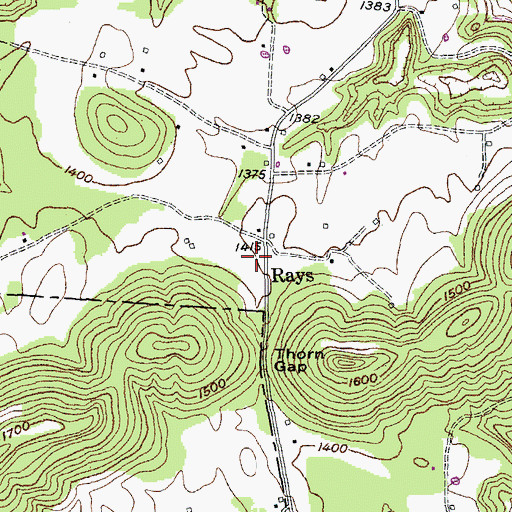Topographic Map of Rays, TN