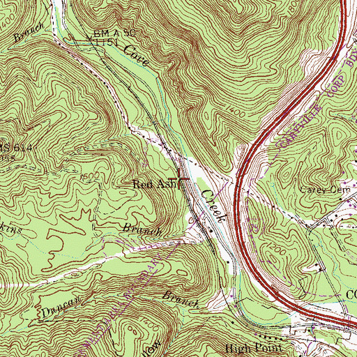 Topographic Map of Red Ash, TN