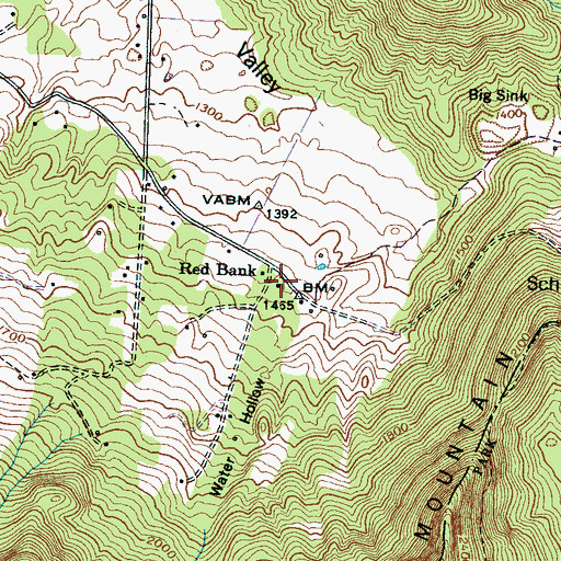 Topographic Map of Red Bank, TN