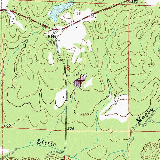 Topographic Map of Boggess Lake, AL