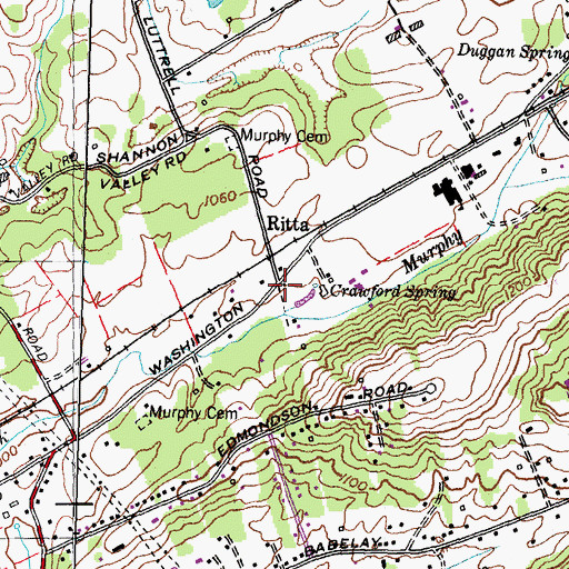 Topographic Map of Ritta, TN