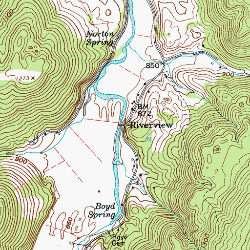 Topographic Map of Riverview, TN