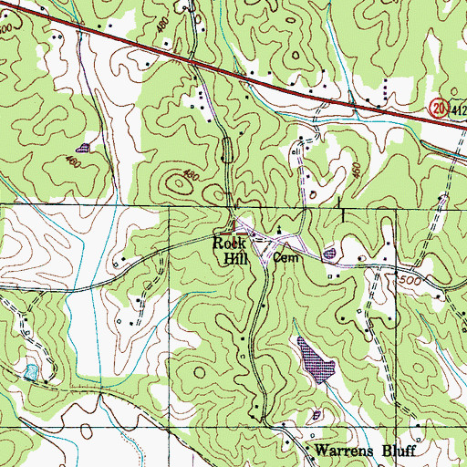 Topographic Map of Rock Hill, TN