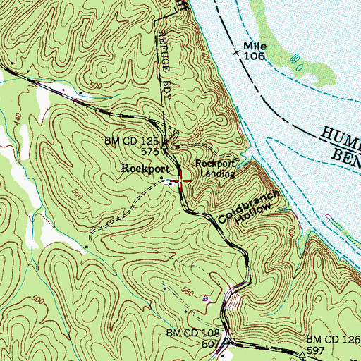 Topographic Map of Rockport, TN