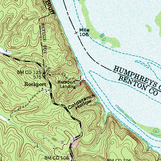Topographic Map of Rockport Landing, TN