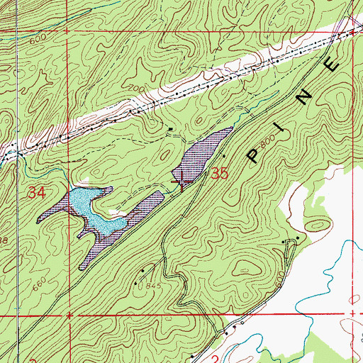 Topographic Map of Lake Jules Dam, AL