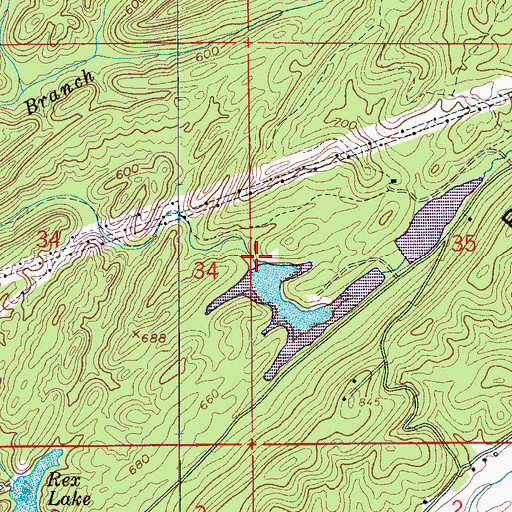 Topographic Map of Pine Ridge Club Dam, AL