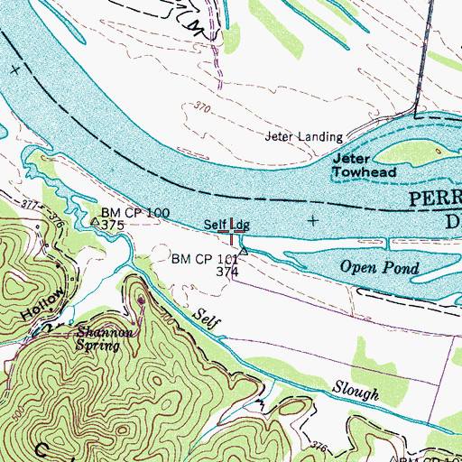 Topographic Map of Self Landing, TN