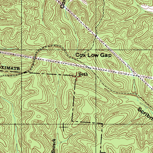 Topographic Map of Seth, TN