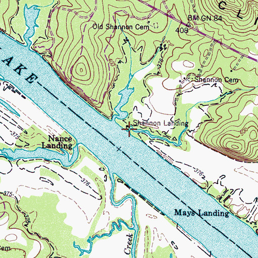 Topographic Map of Shannon Landing, TN