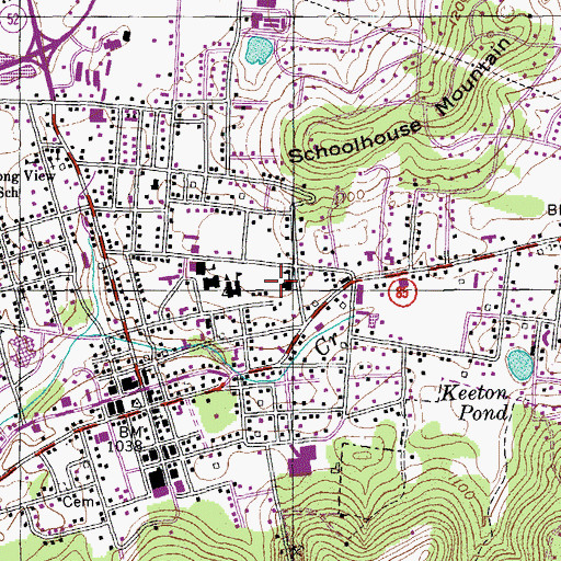 Topographic Map of A H Roberts School, TN