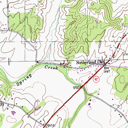 Topographic Map of Billburys Mill (historical), TN