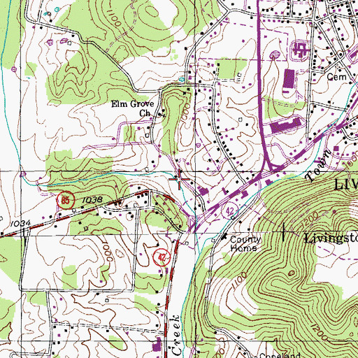 Topographic Map of Herefords Mill (historical), TN
