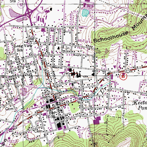 Topographic Map of Livingston Middle School, TN
