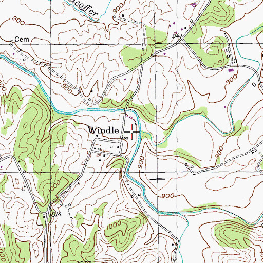 Topographic Map of Myers Mill (historical), TN