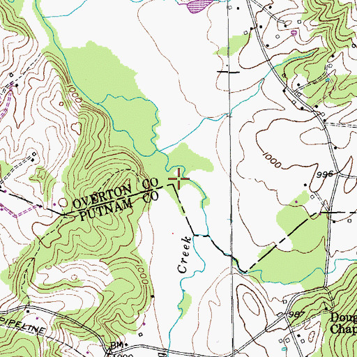 Topographic Map of Spring Creek Oil Field, TN