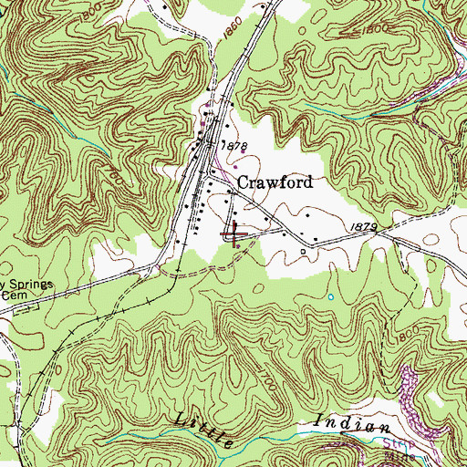 Topographic Map of Crawford School (historical), TN