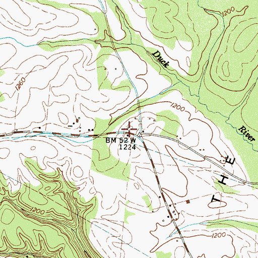 Topographic Map of Ashley School (historical), TN