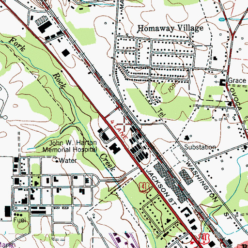 Topographic Map of Cherokee Square Shopping Center, TN
