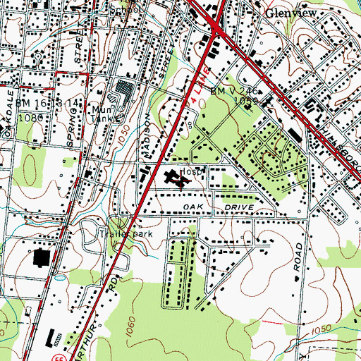 Topographic Map of United Regional Medical Center, TN