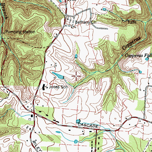Topographic Map of Davis Cemetery, TN