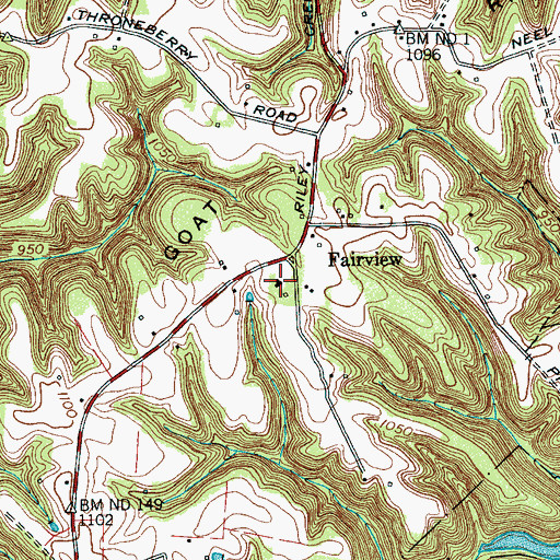 Topographic Map of Fairview School (historical), TN