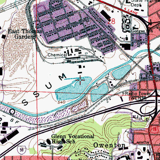 Topographic Map of East Thomas Gardens Lake, AL