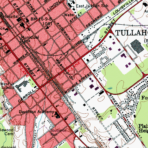 Topographic Map of Fellowship Baptist Church, TN