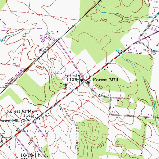 Topographic Map of Forest Mill School (historical), TN