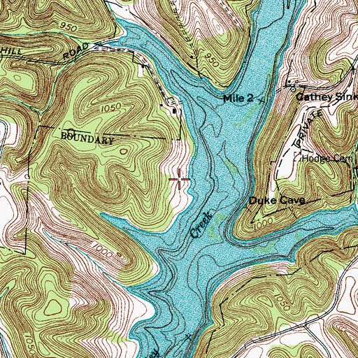 Topographic Map of Green Cemetery, TN