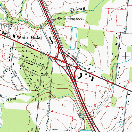 Topographic Map of Interchange 114, TN