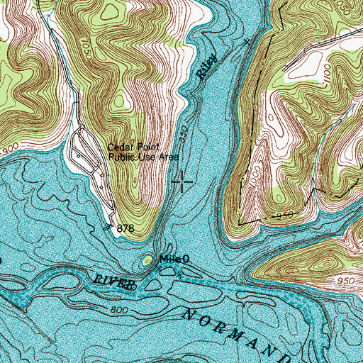 Topographic Map of Johnson Cemetery (historical), TN