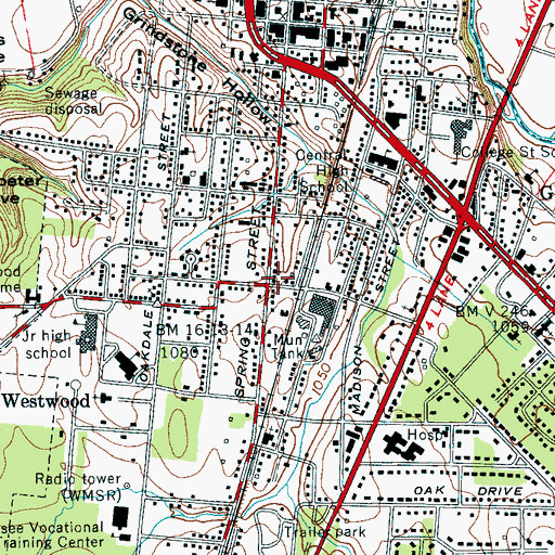 Topographic Map of Manchester First Freewill Baptist Church, TN